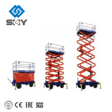 Hydraulic motorcycle aerial work platform, lift tables with wheels